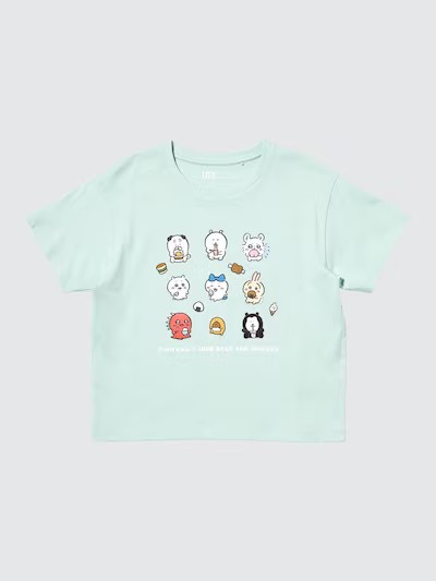 「ちいかわ」と「ナガノのくま」コラボTシャツのキッズ4種類