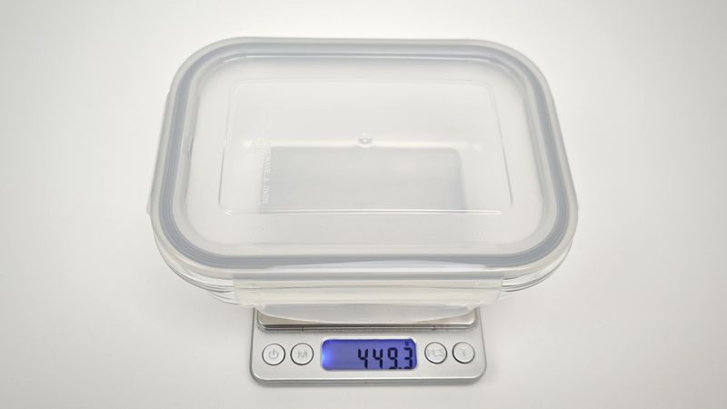 スタプロ「耐熱ガラス密閉容器」の重さ