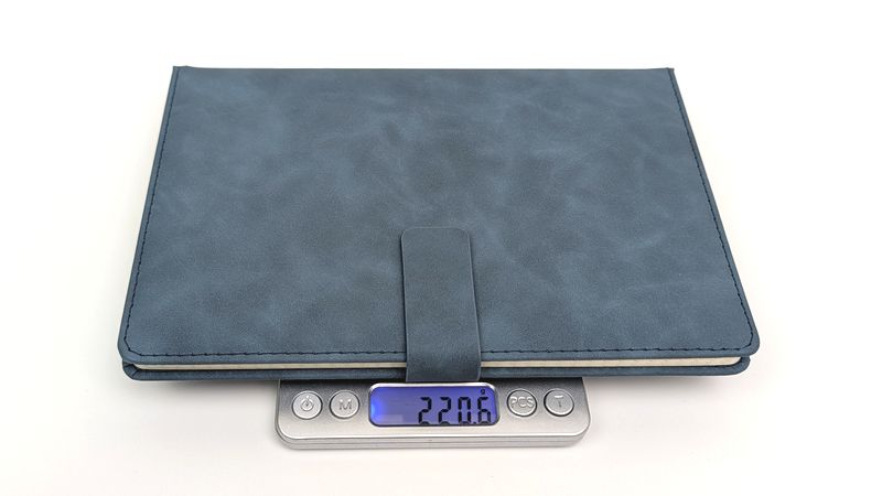 「マグネット付PUカバーA5ノート」の重さ