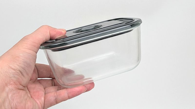 スタンダードプロダクツ「耐熱ガラス保存容器」のダイヤル式密閉タイプのサイズ