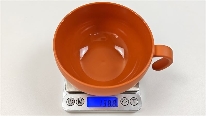 「山中塗 スープカップ」の重さは実測138.8g