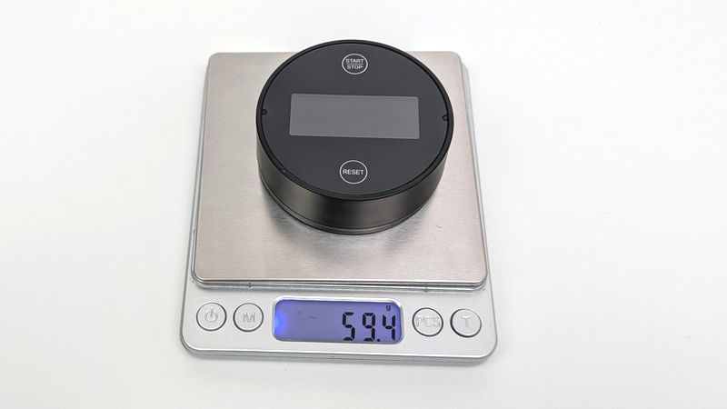 スタプロ「ダイヤル式 キッチンタイマー」の重さ