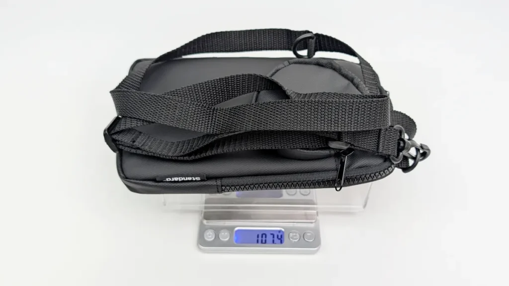 「丸型ポーチ付 ショルダーバッグ」の重さは実測107.4g