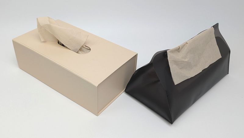 紙製マグネット ティッシュケースと比較