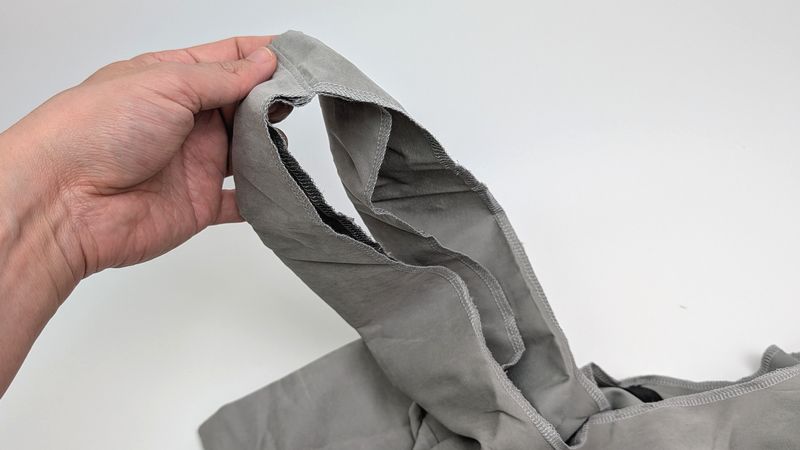 持ち手部分は生地が4重