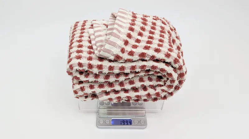「バスタオル ドットテクスチャ」の重さは実測199.4g