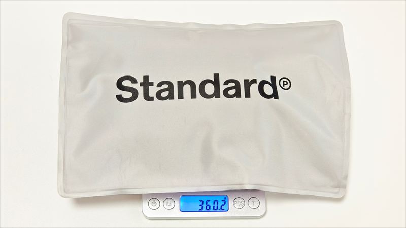 「クールピロー」の重さは実測360.2g