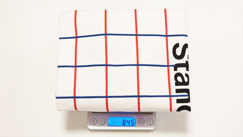 「バイカラートートバッグ」の重さは実測84.5g