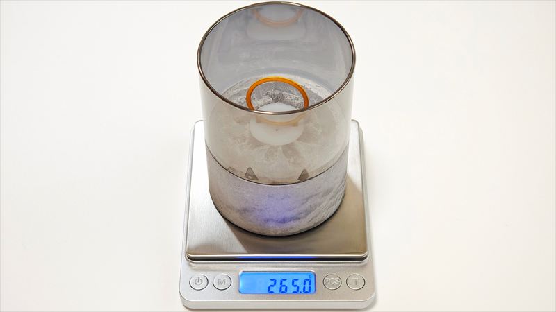 「LEDインテリアライト リング」の重さは実測265g