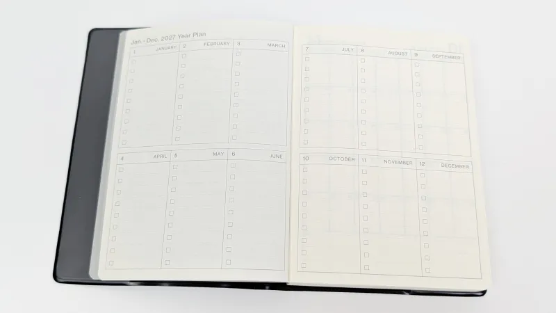 月ごとでチェックボックス付きの書き込みスペースがあるページ